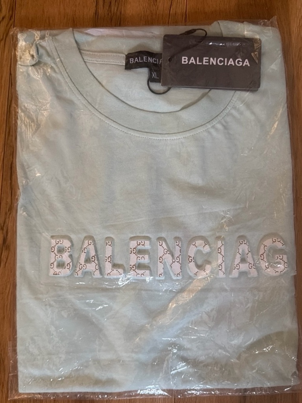 Balenciaga Kids Pale Green Logo Short Sleeve Tee